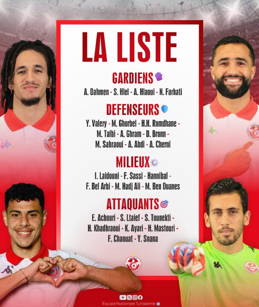 قائمة المنتخب التونسي