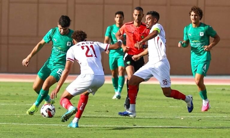 النادي المصري يقسو على الكوكب المراكشي بثلاثية نظيفة.
